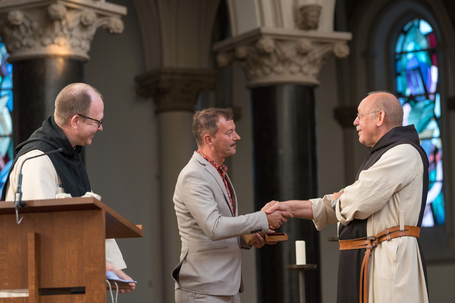 István Koller received an honorary award from the Abbey
