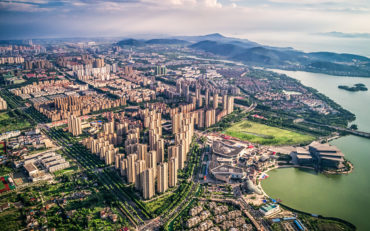 Aerial view of chinese city