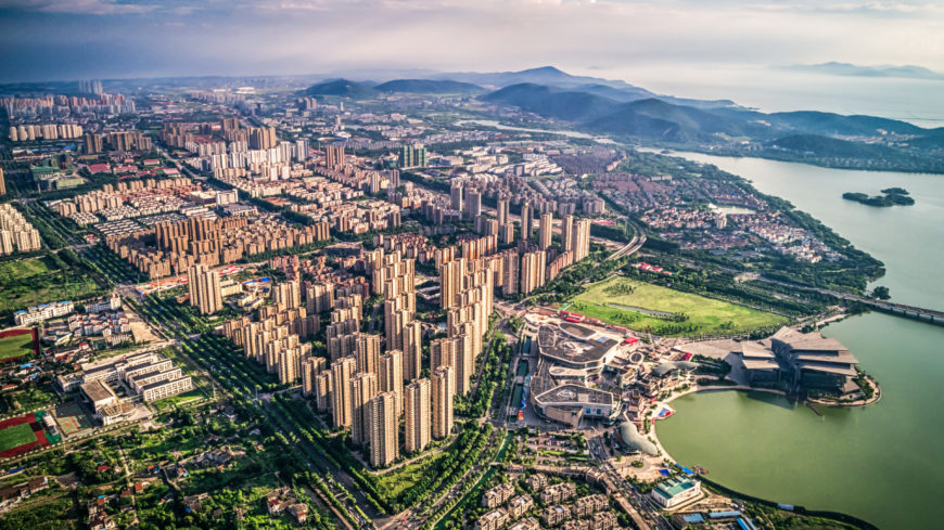 Aerial view of chinese city