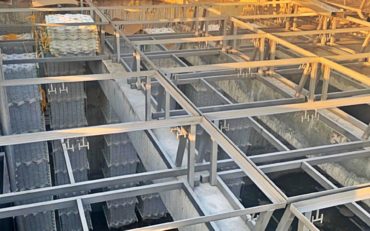 Artificial root biofilm carrier module installation at Bắc Giang Vietnam